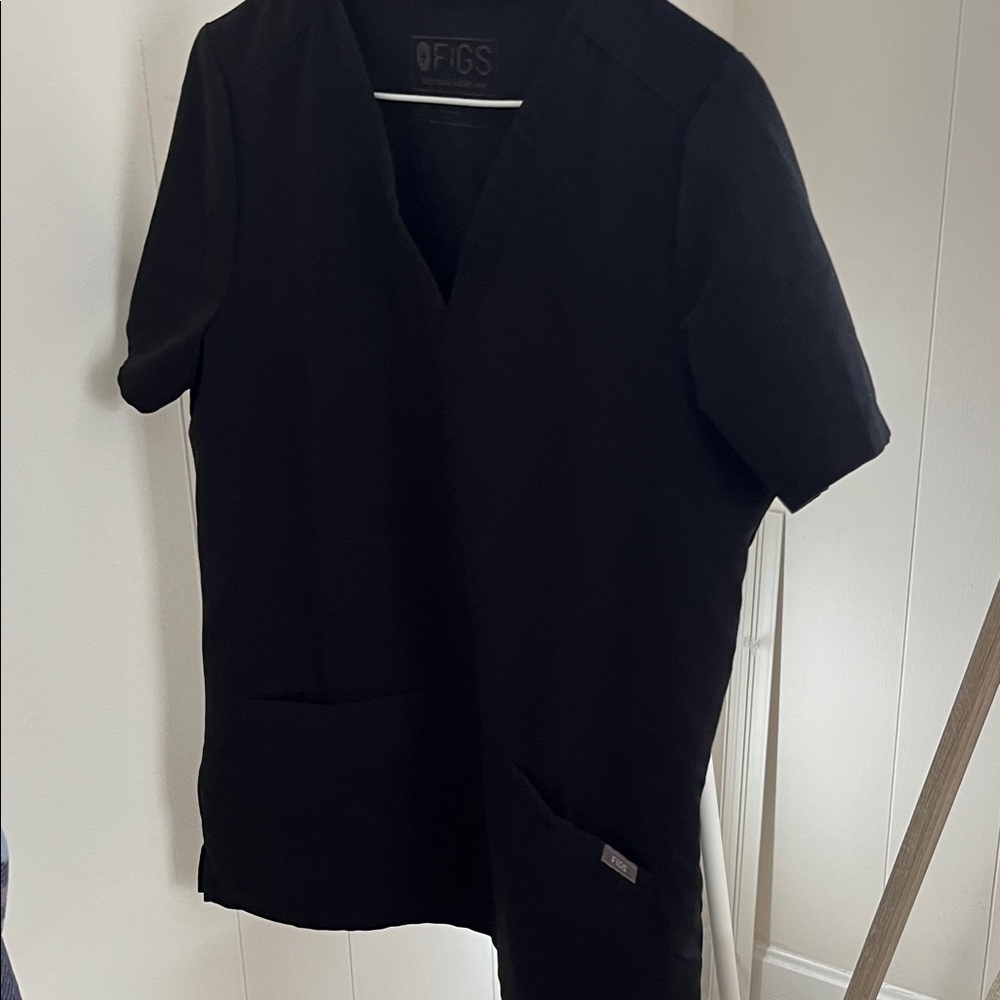 Figs Classic Black Scrub SET- top & bottoms size S